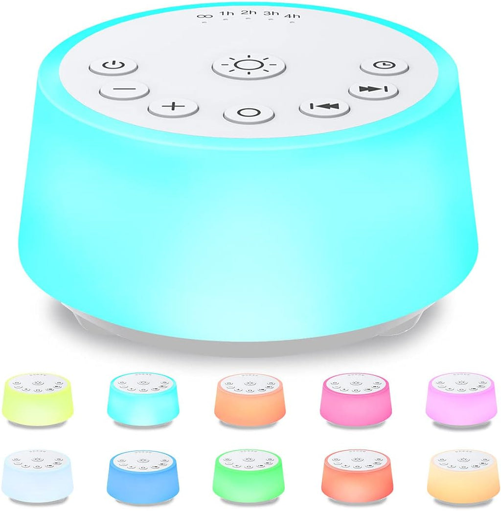Color Noise Sound Machines with 10 Colors Night Light 25 Soothing Sounds and Sleep White Noise Machine 32 Volume Levels 5 Timers…