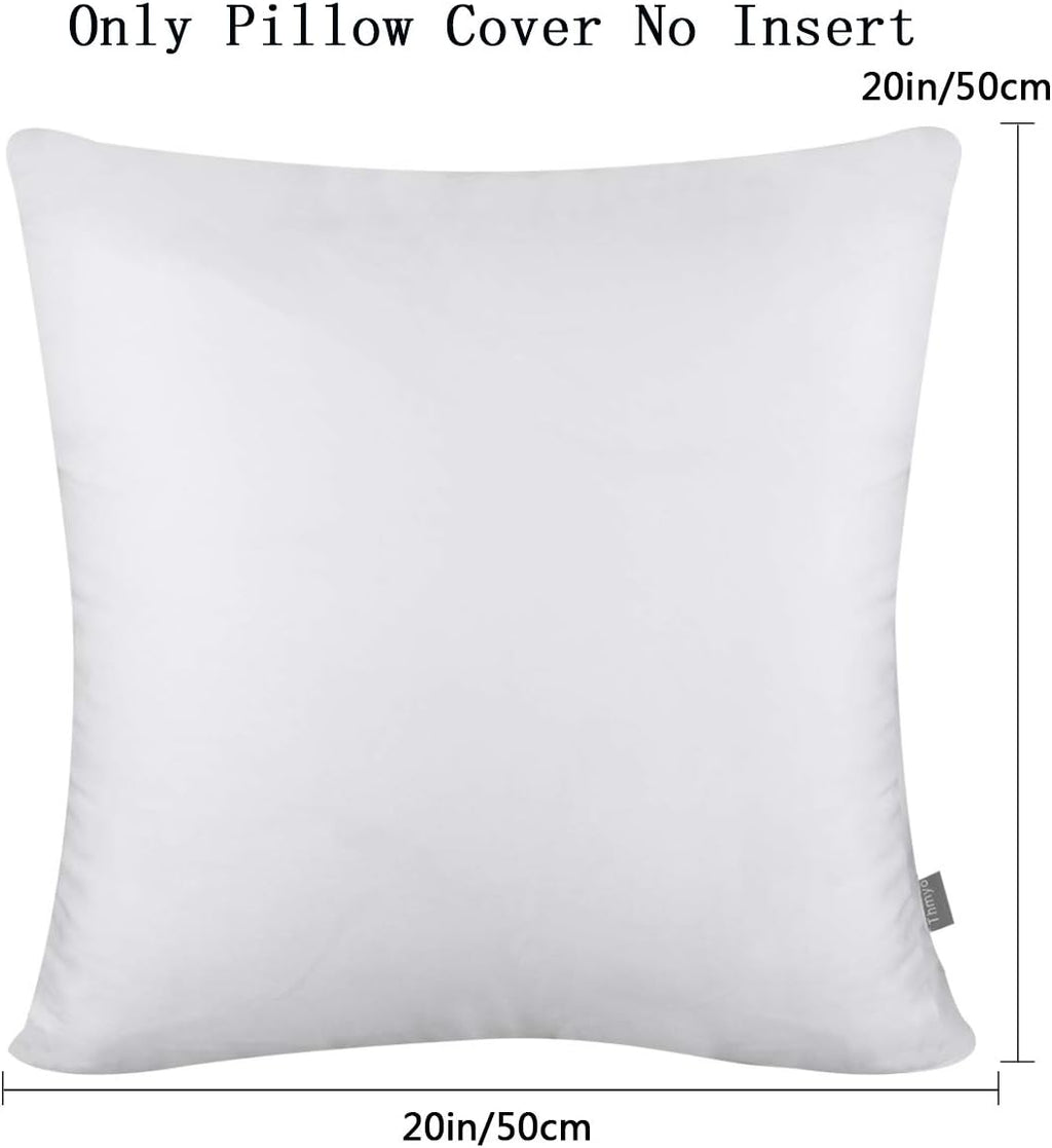 Thmyo 4-Pack 100% Cotton Comfortable Solid Decorative Throw Pillow Case, Square Cushion Cover Pillowcase Sublimation Blank Pillow Covers Va…