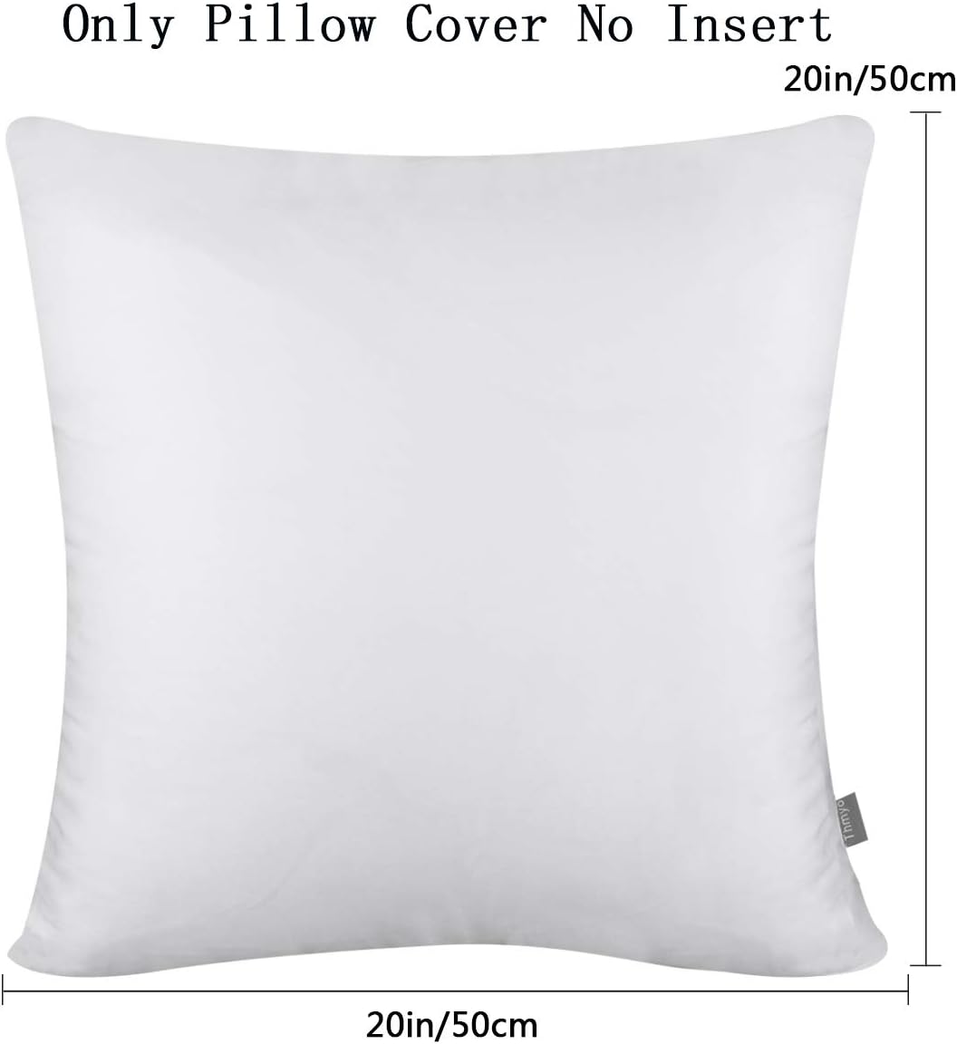 Thmyo 4-Pack 100% Cotton Comfortable Solid Decorative Throw Pillow Case, Square Cushion Cover Pillowcase Sublimation Blank Pillow Covers Va…