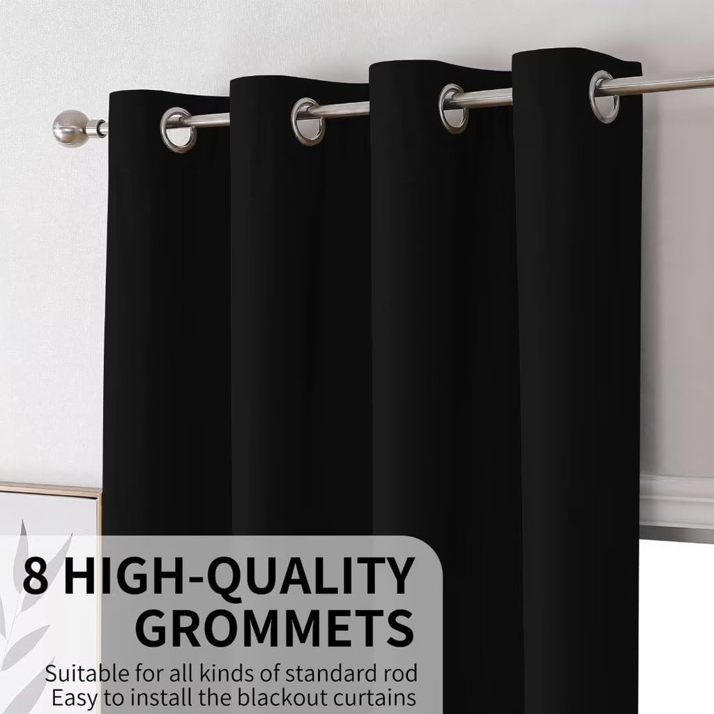 Joydeco Black Blackout Curtains 120 Inches Long, Extra Long Black Out Curtains 108 Inch Long for Living Room Bedroom, Total Room…