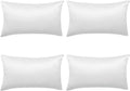 Faylapa 4 Pack Silky Satin Throw Pillow Cases Heavy Silk Satin Decorative Pillow Covers Solid Dyed Soft Pillow Cover Home Decor(White…