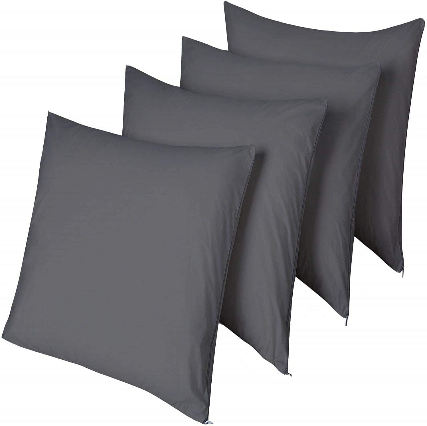 NiagaraSleepSolution 4 Pack Waterproof Pillow Protectors Standard 20x26 Inches Smooth Zipper Encasement Covers Quiet Cases Set 4 Pack 26 in…