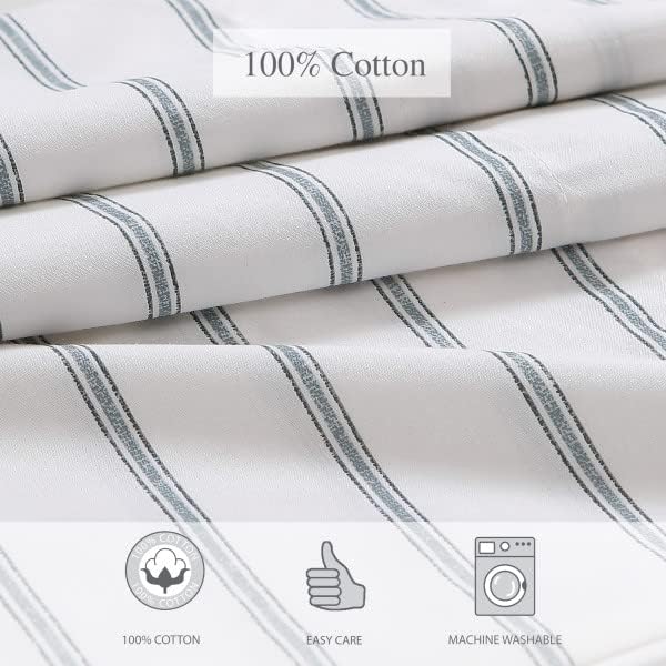 StoneCottage Stone Cottage - King Sheets, Cotton Percale Bedding Set, Crisp & Cool Home Decor (Trenton Stripe Green, 4 pcs, King) 4 pcs Cot…