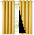 Nicetown Blackout Lined Curtains for Kitchen Window, Totally Darkness Drapes with Silver Grommet, Thermal Insulated Drapes for Master Bedro…