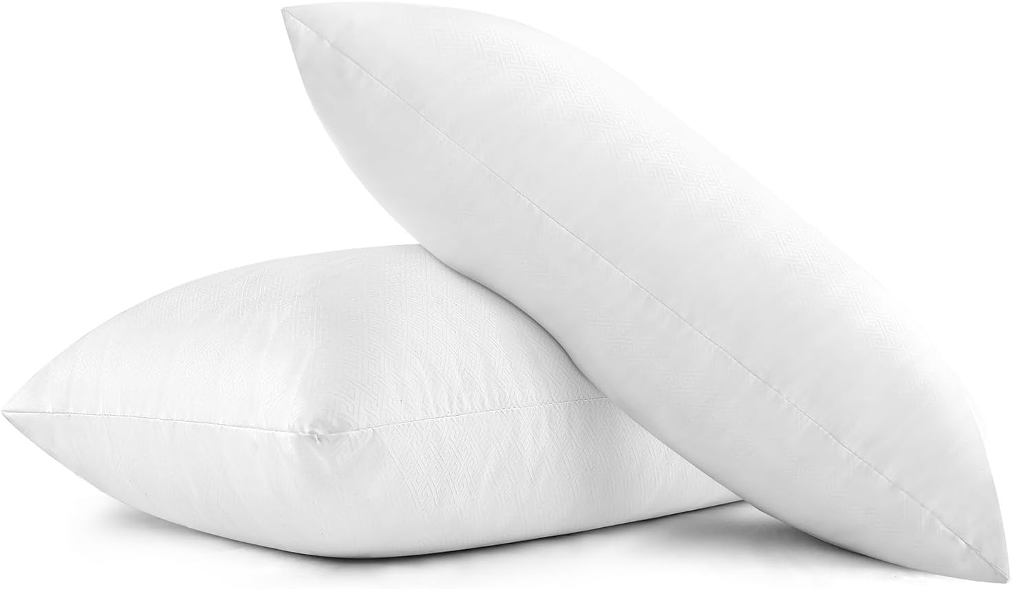 Eiue 2 Pack 20x30 Inch Bed Pillows, Soft Supportive Low Profile Pillows for Sleeping, Queen, White 2 Pack White