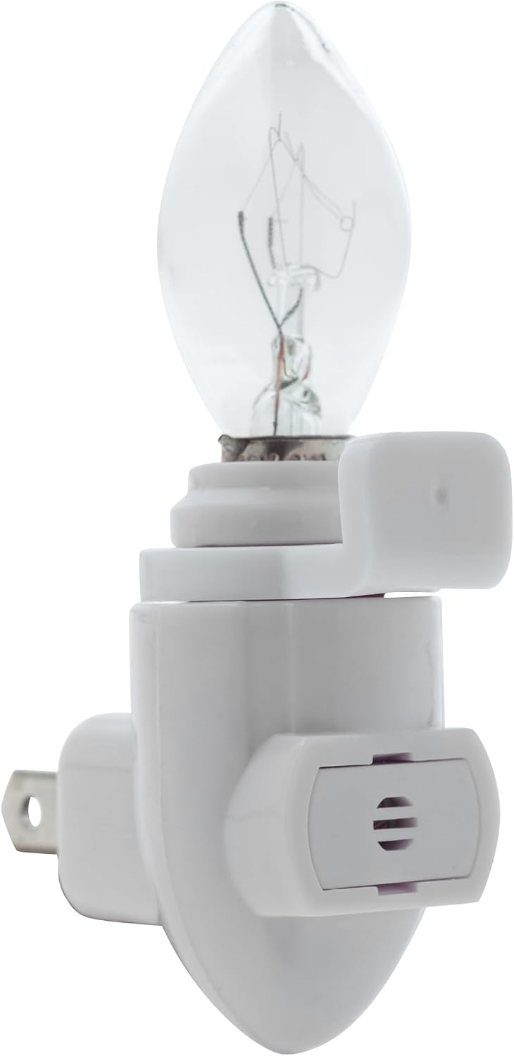 Creative Hobbies White Auto On Sensor Plug in Night Light Module Includes 3 Bulbs and 3 Plastic Clips, Great for Making Your Own…