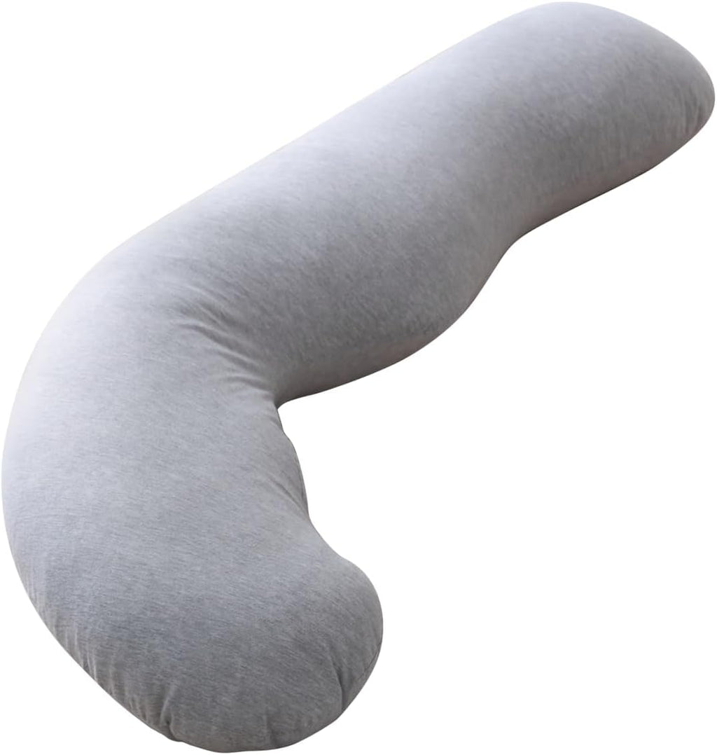 Momcozy Pregnancy Pillows for Side Sleeping, J Shaped Maternity Body Pillow for Pregnancy, Soft Pregnancy Pillow with Jersey Cover for Head…