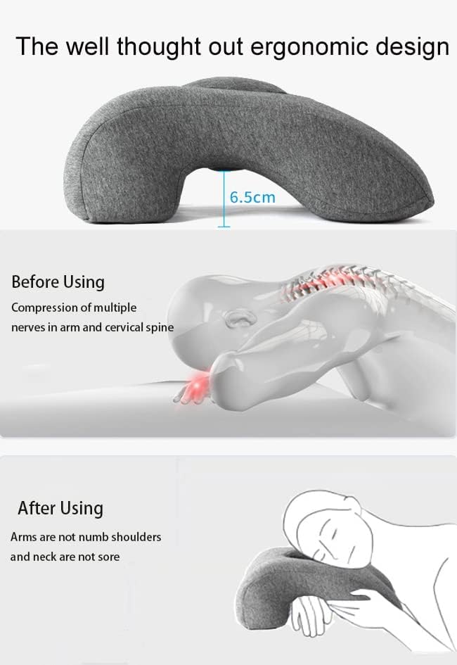 Fcare Desk Pillow for Napping, Travel Neck Pillow Memory Foam Wedge for Sleeping, Slow Rebound Back Pillow (Slightly Hard) for Slender Ladi…