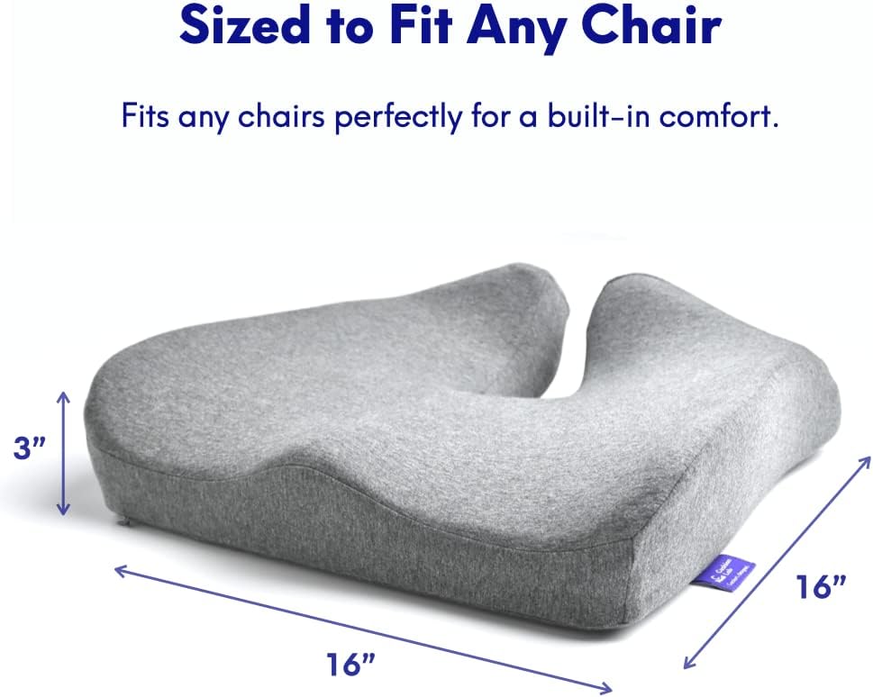 C CUSHION LAB Patented Pressure Relief Seat Cushion for Long Sitting Hours on Office/Home Chair, Car, Wheelchair - Extra-Dense Memory…