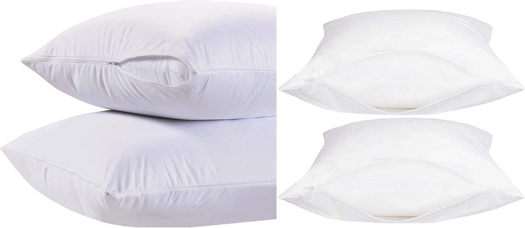 4 Pack Deluxe Zippered Vinyl Pillow Covers - Waterproof Protectors for Longer Lasting Pillows. Standard Size 20"x29". Ideal for Home…
