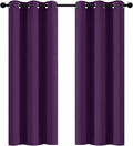Yakamok Purple Blackout Curtains Room Darkening Thermal Insulated Grommet top Window Curtains for Living Room, 42 x 72 Inch, One Pair