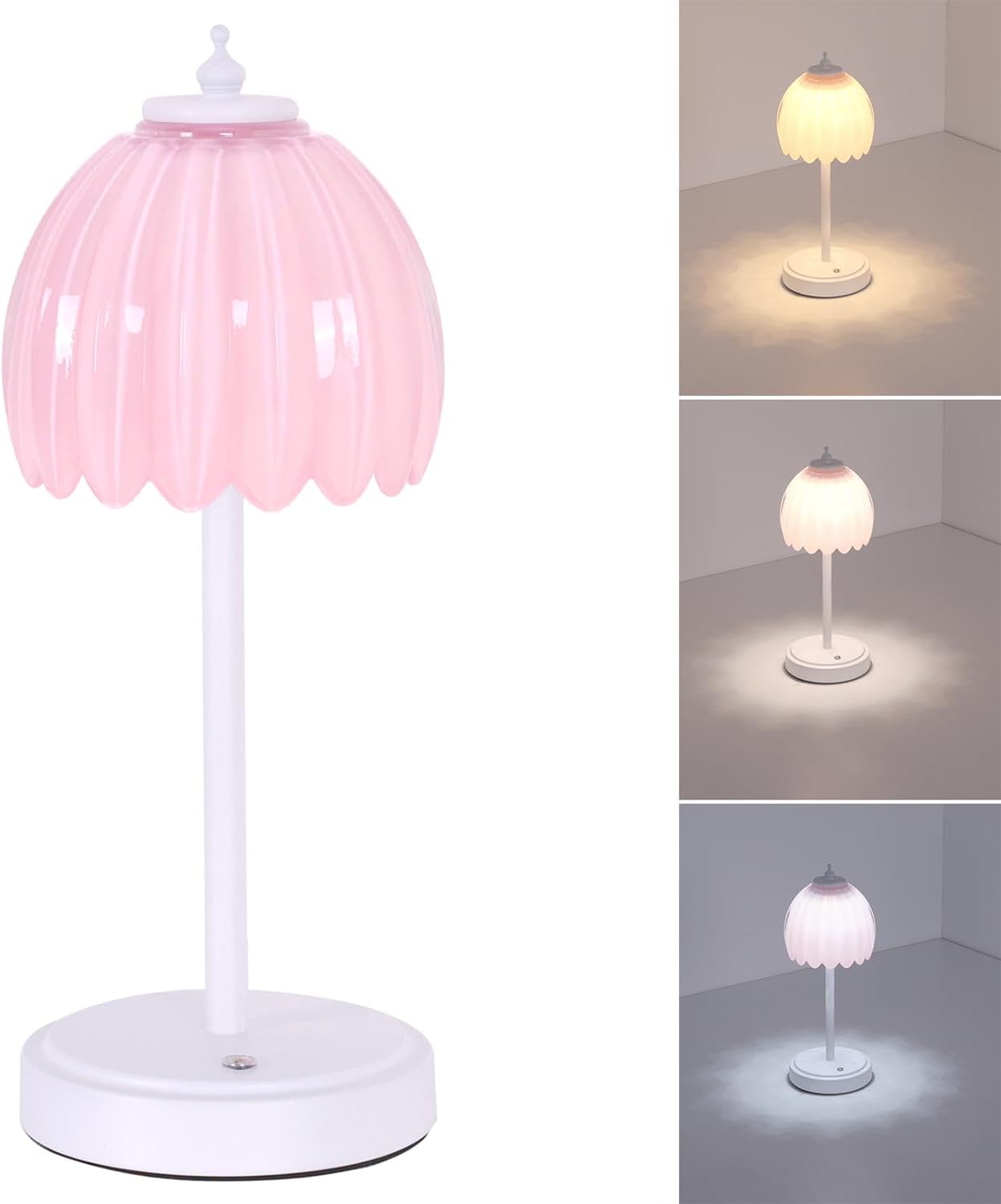Shenmoyl Rechargeable Table Lamp with 5200mAh Battery & Touch Control - 3 Adjustable Color Temperatures, Cordless Dimmable Table Light…