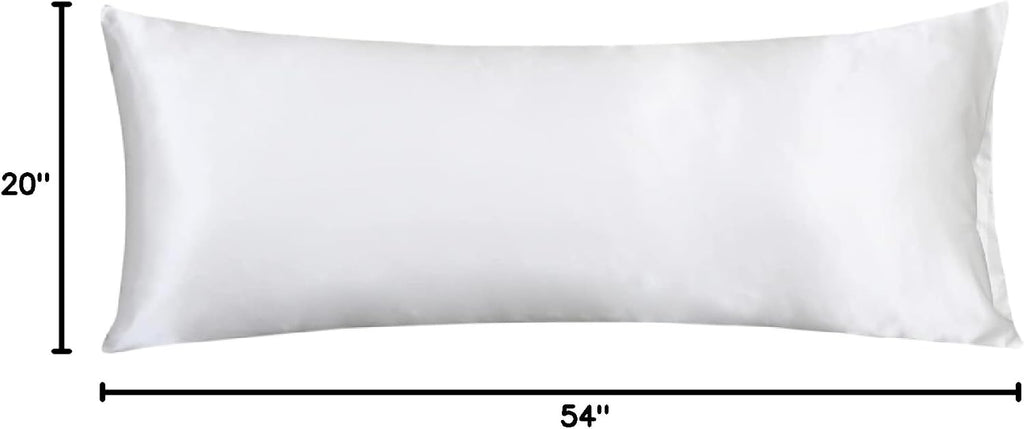 Lcbd Satin Body Pillow Case for Hair and Skin, Ivory Silk Satin Body Pillowcase Cover, 20x54 Body Cooling Pillow Cover with Envelope Closur…