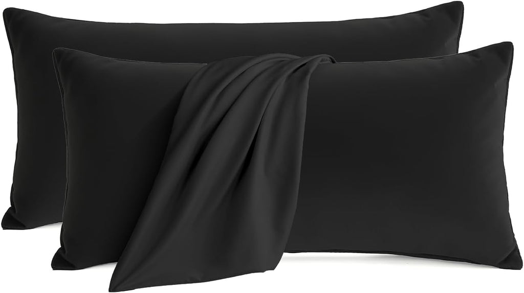 QJFabricCO Q&J Fabric Co. Bedding Pillow Cases King Size Set of 2 –Wrinkle, Fade Resistant, Soft Brushed Microfiber Pillow Cover–Envelope Pil…