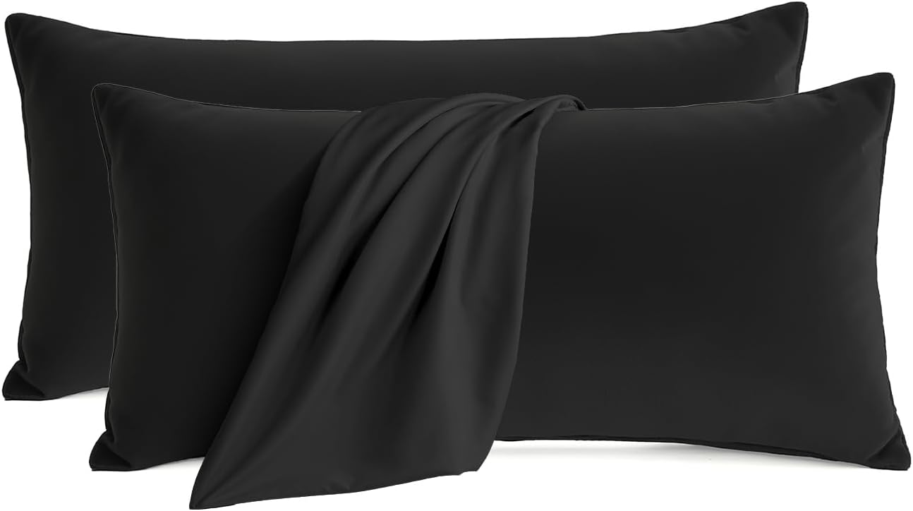 QJFabricCO Q&J Fabric Co. Bedding Pillow Cases King Size Set of 2 –Wrinkle, Fade Resistant, Soft Brushed Microfiber Pillow Cover–Envelope Pil…