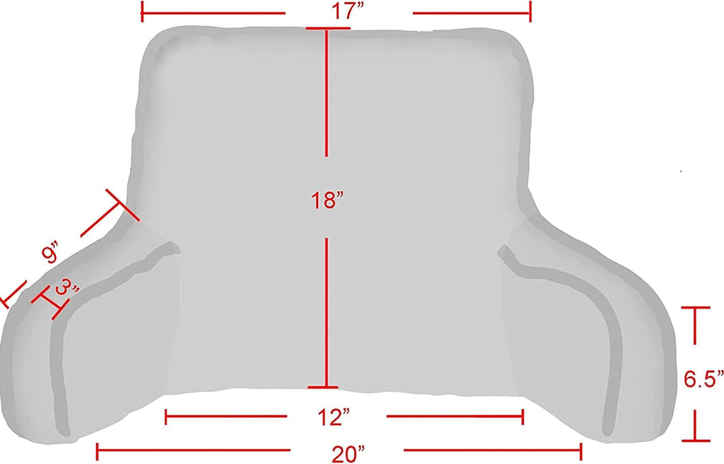 Bytide DIY Assembly Art Velvet Backrest Reading Bed Rest Pillow with Arms & Pockets, 18" H for Sitting in Bed Couch Sofa, Back Support Cush…