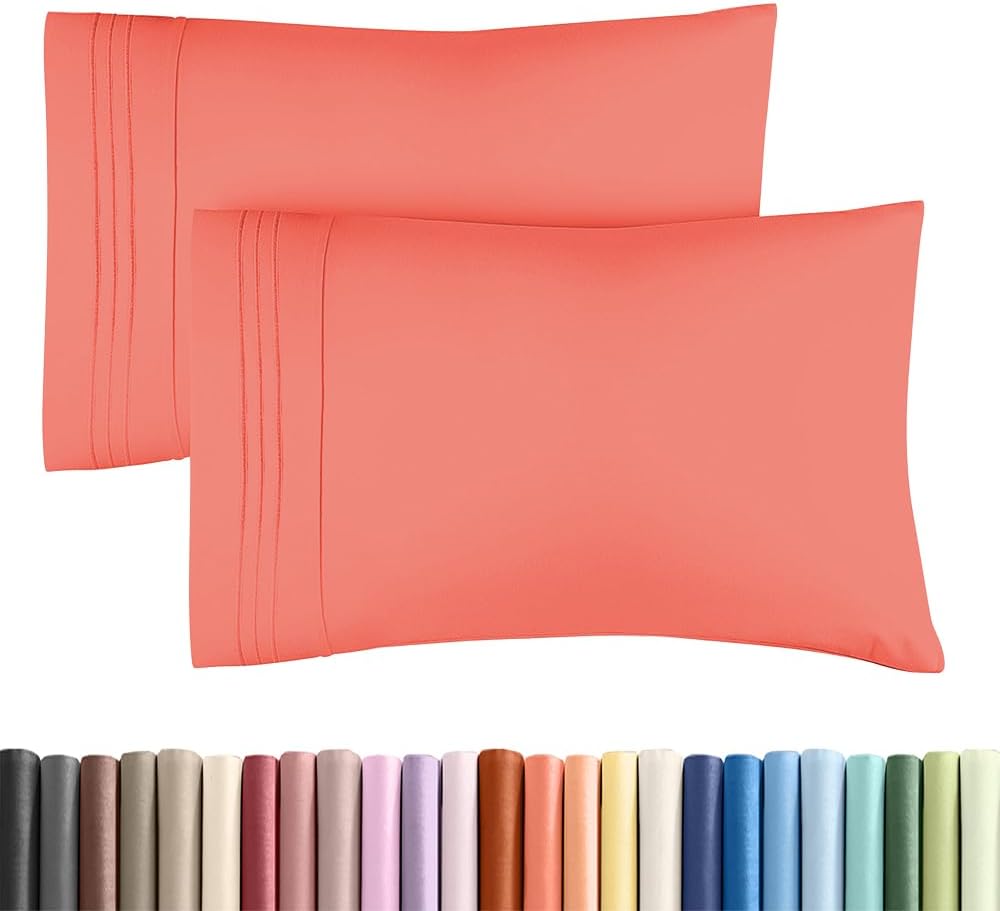 King Standard Pillow Cases Set of 2 - Ultra-Soft Hotel Quality Pillowcase Covers - Comfy, Cozy & Fade Free - Wrinkle Resistant - Machine…