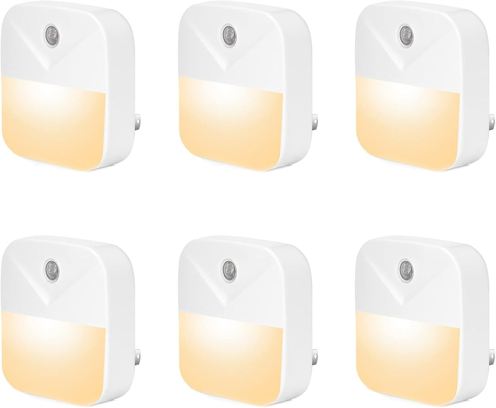 6 Pack Night Light Plug in, Warm White LED Nightlights with Smart Dusk to Dawn Sensor, Plug into Wall Nightlights Suitable for Bedroom…