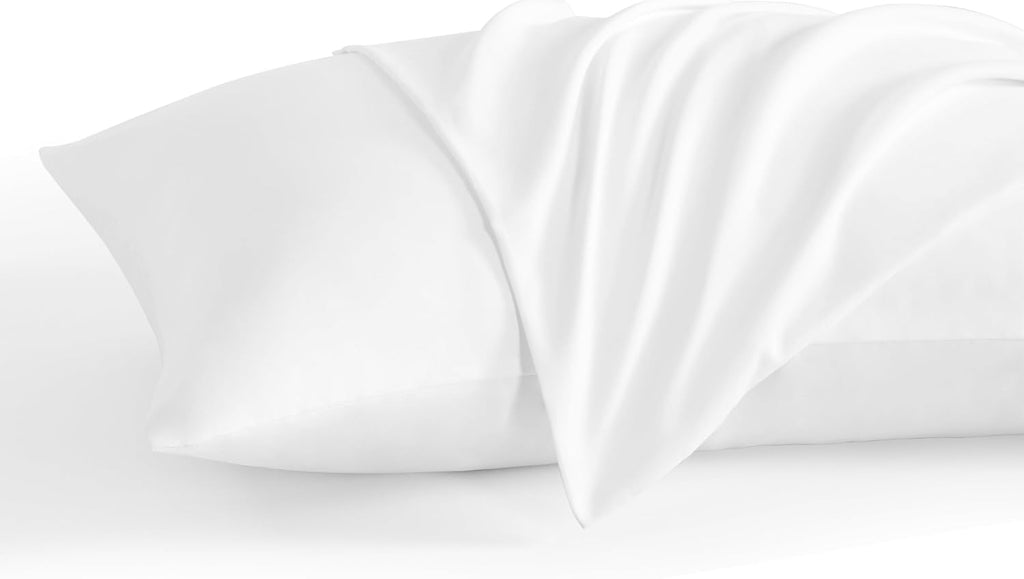 Ntbay King Pillow Cases Set of 2, 2 Pack Brushed Microfiber 20x36 Pillow Cases, Soft, Wrinkle, Fade, Stain Resistant White Pillow Cases wit…