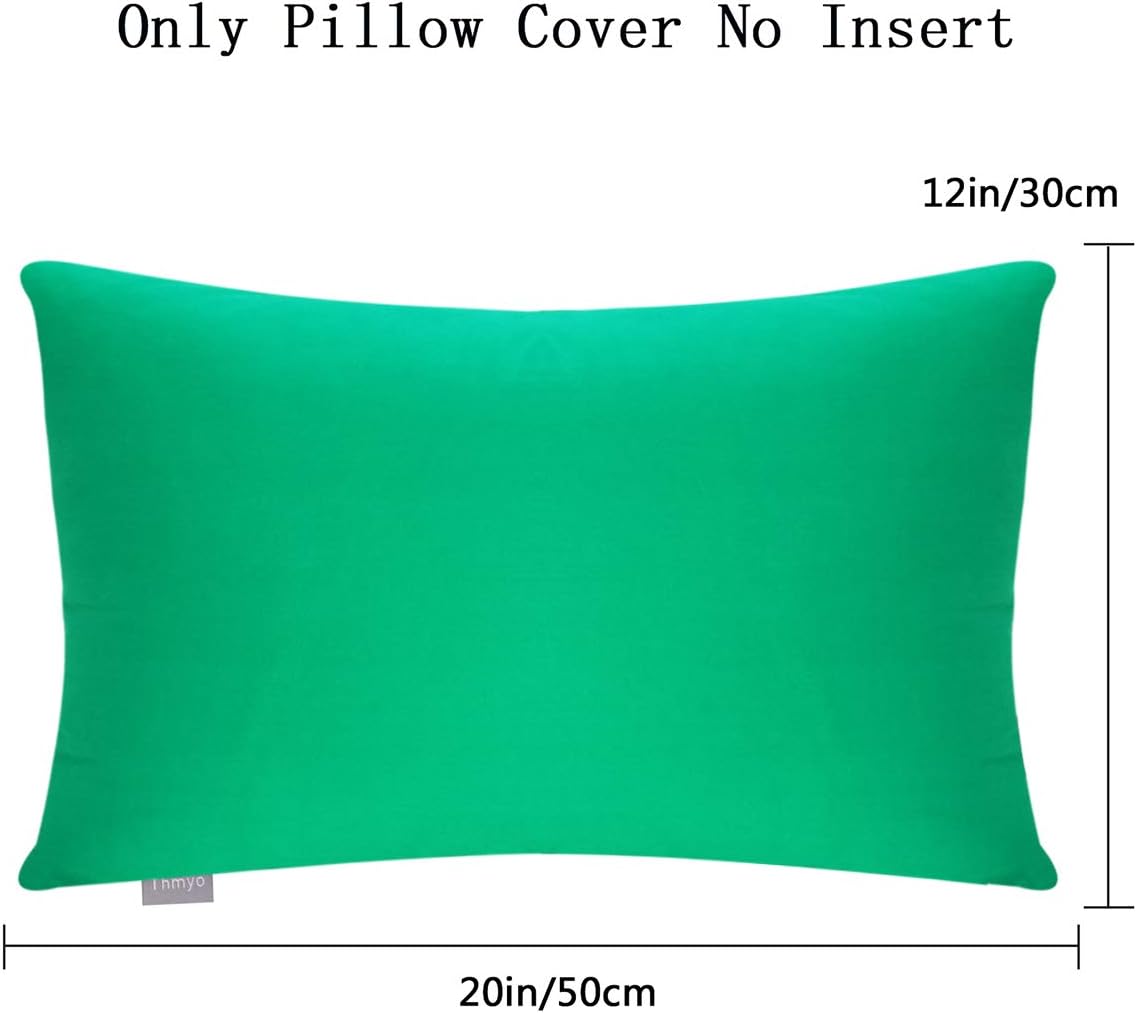 Thmyo 4-Pack 100% Cotton Lumbar Comfortable Solid Decorative Throw Pillow Case, Thmyo Rectangle Cushion Cover Pillowcase Sublimation Blank P…