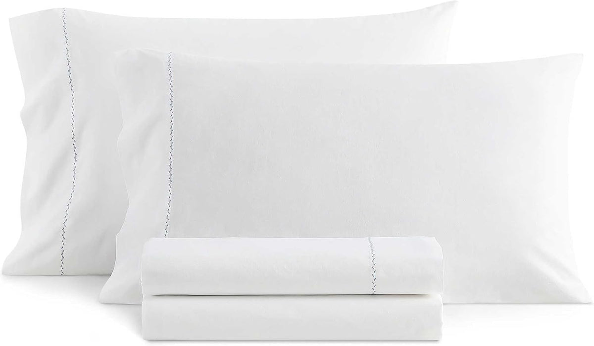 MarthaStewart Martha Stewart - Twin Size Sheets Set, Crisp & Tailored Cooling Sheets with a Smooth Cotton Percale Lightweight Feel - Bed Sh…