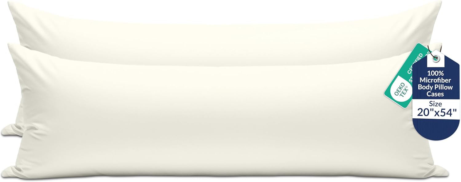 Royalelinens Royale Linens Body Pillow Cover - Double Brushed 1800 Microfiber - 20"x54" with Hidden Zipper Closure - Wrinkle & Fade Resista…