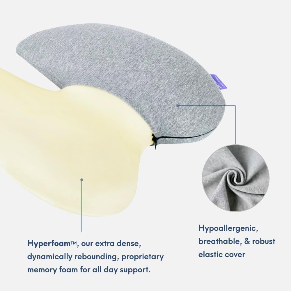 Cushionlab C CUSHION LAB Extra Dense Lumbar Pillow - Patented Ergonomic Multi-Region Firm Back Support for Lower Back - Lumbar Support Cush…