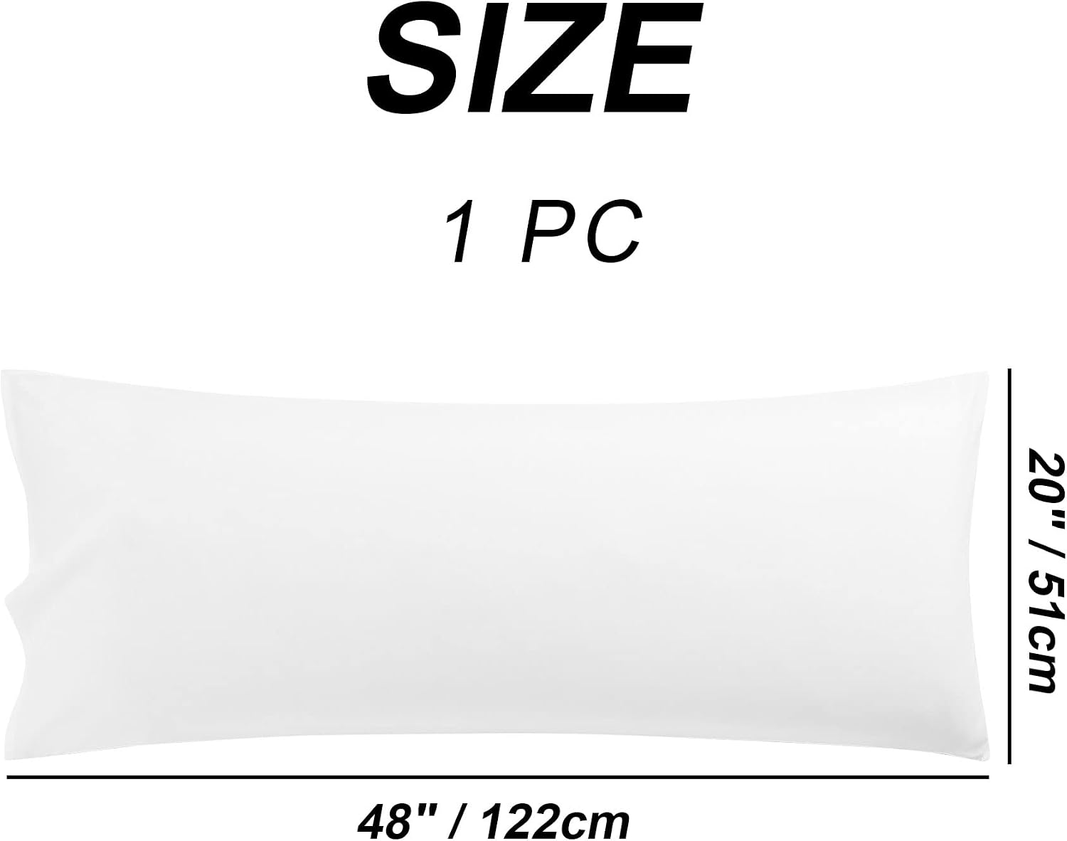 uxcell 100% Microfiber Body Pillow Cover | 1800 Thread Count Pillowcase | Soft Pillow Case with Envelope Closure | 90 GSM Ployester | No Wr…