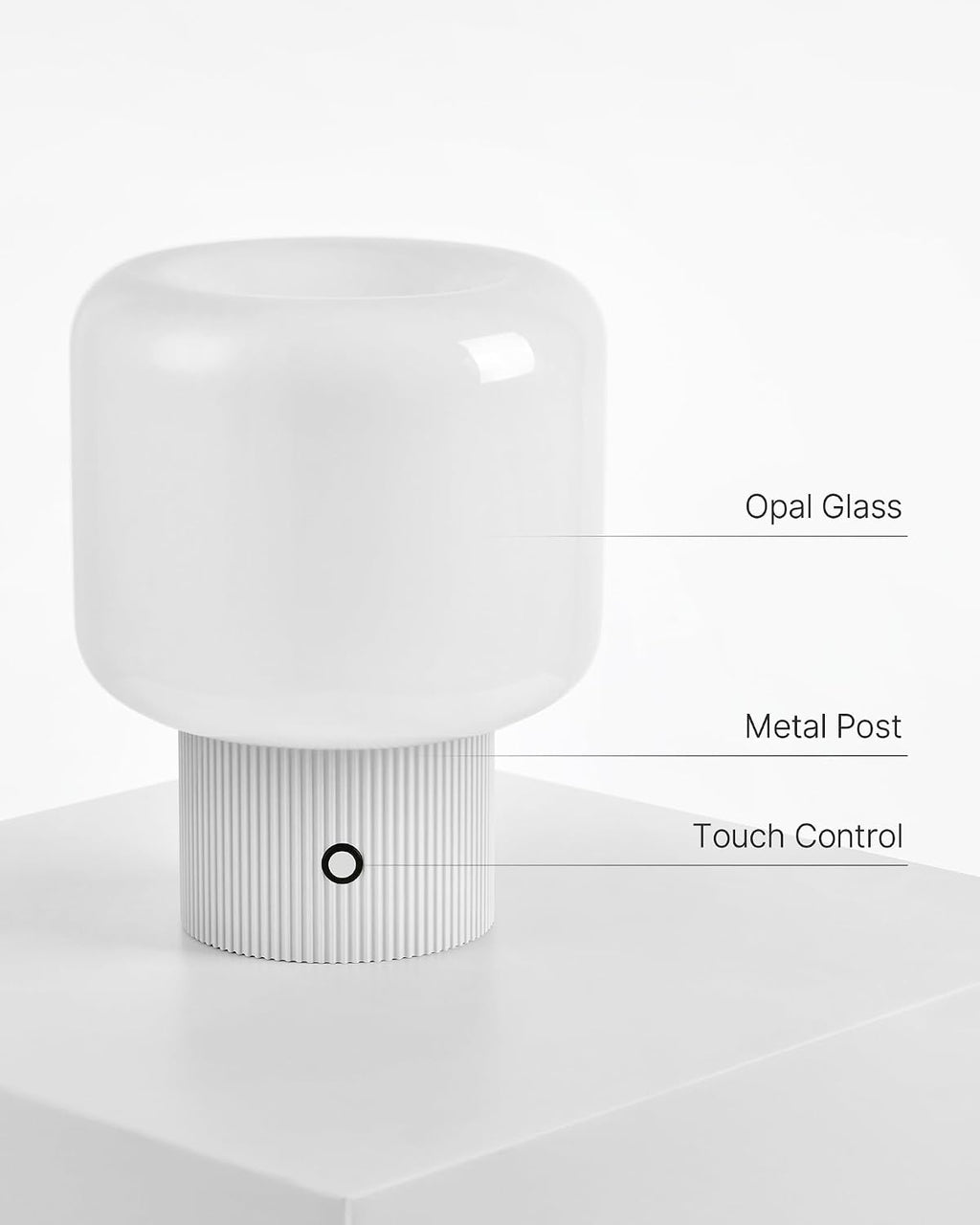MAGCHARM Halo Mushroom Lamp, 5W Cute Cordless Rechargeable Table Lamp with Glass Shade, 3 Color Temps LED Dimmable Ambient Lighting…