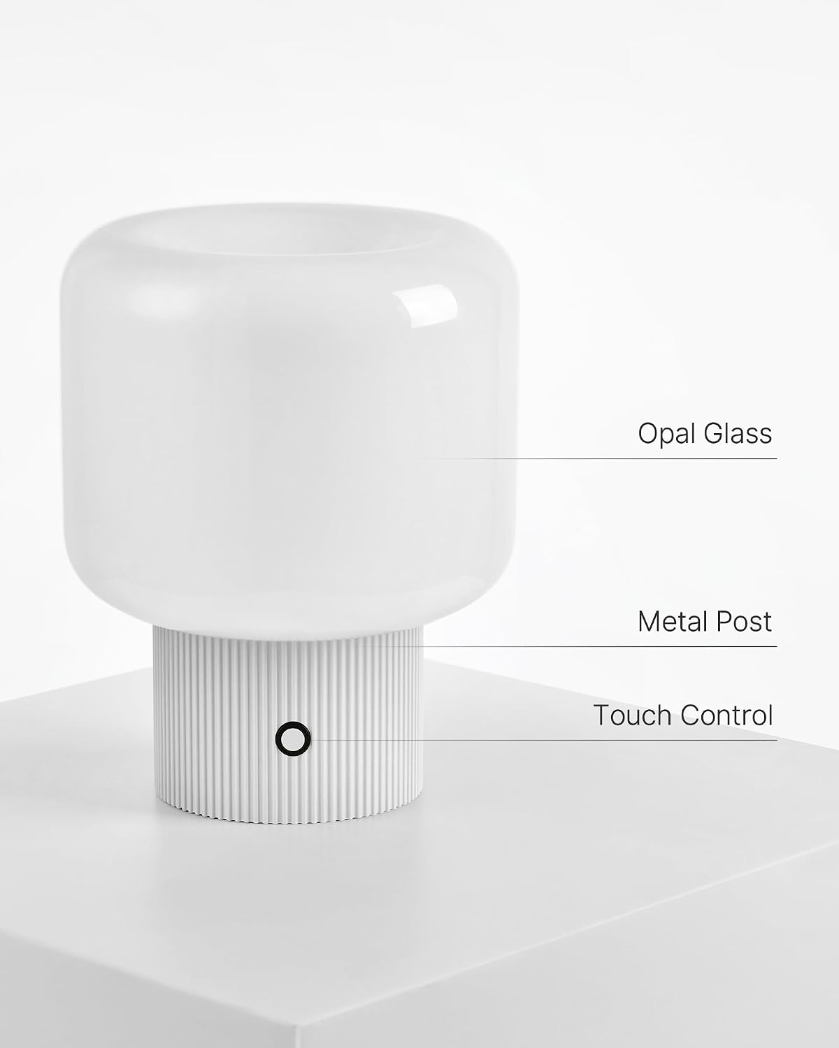 MAGCHARM Halo Mushroom Lamp, 5W Cute Cordless Rechargeable Table Lamp with Glass Shade, 3 Color Temps LED Dimmable Ambient Lighting…
