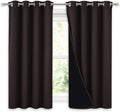 Nicetown Truly Blackout Curtains 54 inches Length, 2 Thick Layers Completely Blackout Window Treatment Thermal Insulated Lined Drapes for B…