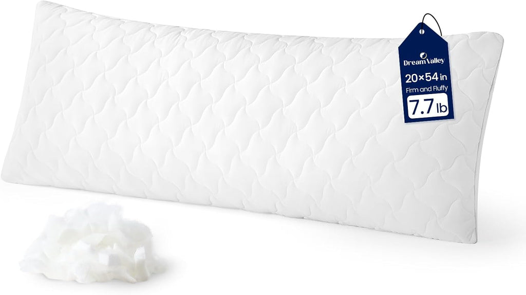 DreamValley Dream Valley Cooling Body Pillow for Adults,20x54 Full Body Pillow Long Pillow for Bed, Adjustable Loft Memory Foam Full Length…