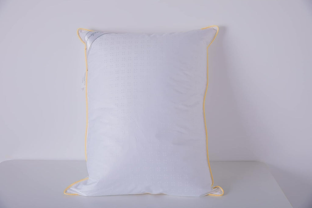 Goose Down Feather Pillows Standard Size One Pillow 100% Cotton Classic White Supportive Cool Bed Pillows for Back Side Stomach Sleepers