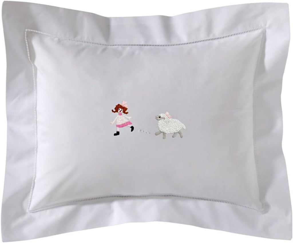 Jacaranda Living Embroidered Boudoir Pillow Cover – Handcrafted Embroidery, Fine Italian Cotton, Decorative Pillow Accent for Bedroom &…