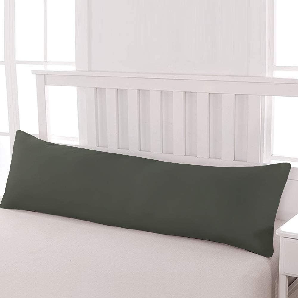 Ntbay Body Pillowcase - Brushed Microfiber 20x54 Pillowcase - Soft, Wrinkle-Free, Fade-Resistant, Stain-Resistant, Dark Grey Body Pillow Co…