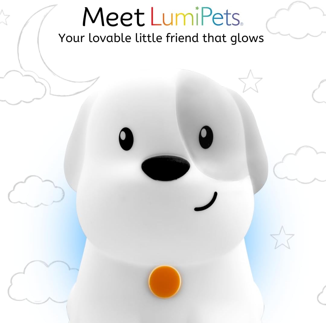 Lumipets Pepper the Puppy Dog Squishy Silicone Night Light for Kids | Cute Night Light with Remote & Touch Control for Baby & Toddler…