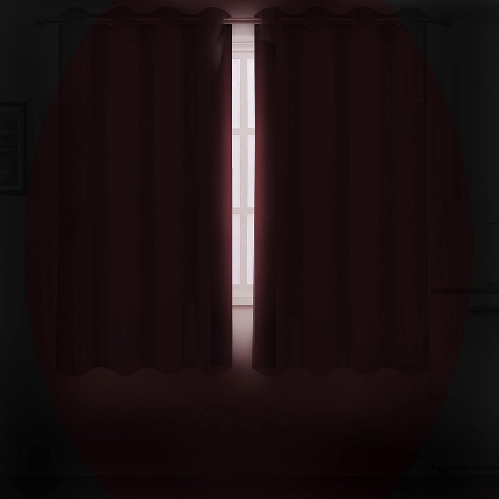 Lemomo Red Thermal Blackout Curtains/52 x 54 Inch/Set of 2 Panels Room Darkening Curtains for Bedroom 54 Inch Red