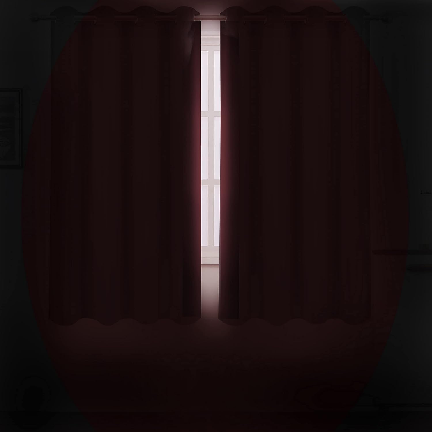 Lemomo Red Thermal Blackout Curtains/52 x 54 Inch/Set of 2 Panels Room Darkening Curtains for Bedroom 54 Inch Red