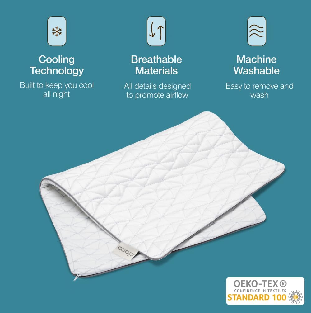 Coop Home Goods Cool Side Pillowcase, King Size Cooling Pillow Case for Hot Sleepers, Two-Sided Pillow Covers, Cozy Side & Cool Side…