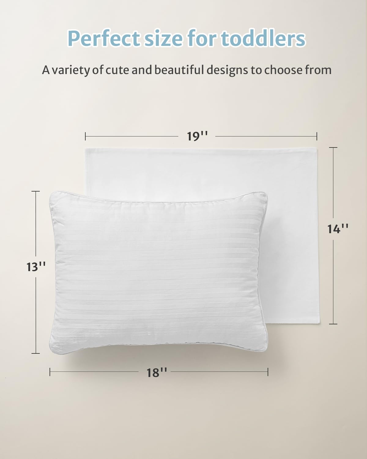 Babebay Toddler Pillow,13X18 Soft Toddler Pillows for Sleeping, Machine Washable Kids Pillow with Cotton Pillowcase, Perfect for Travel (Wh…