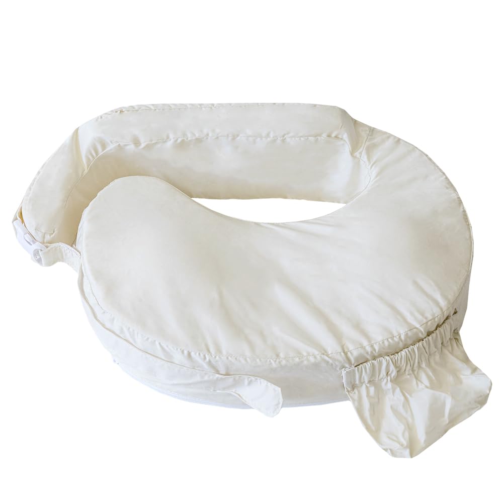 My Brest Friend Deluxe Organic Nursing Pillow 100% Organic Cotton Slipcover Ergonomic Breastfeeding Pillows Supports Both Mom and Baby…