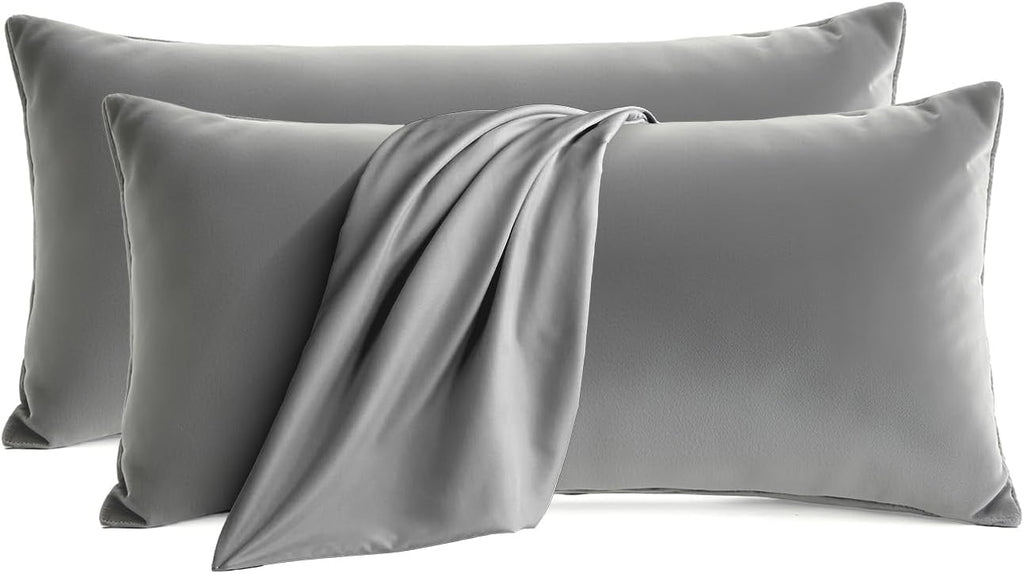 QJFabricCO Q&J Fabric Co. Bedding Pillow Cases King Size Set of 2 –Wrinkle, Fade Resistant, Soft Brushed Microfiber Pillow Cover–Envelope Pil…