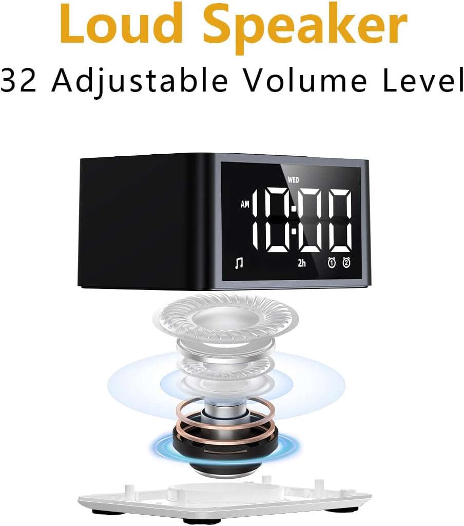 3 in 1】 Sound Machine Dual Alarm Clock Night Light White Noise Machine 27 Sleeping Sounds for Adults Kids Precise 32 Level Volume Sleep…