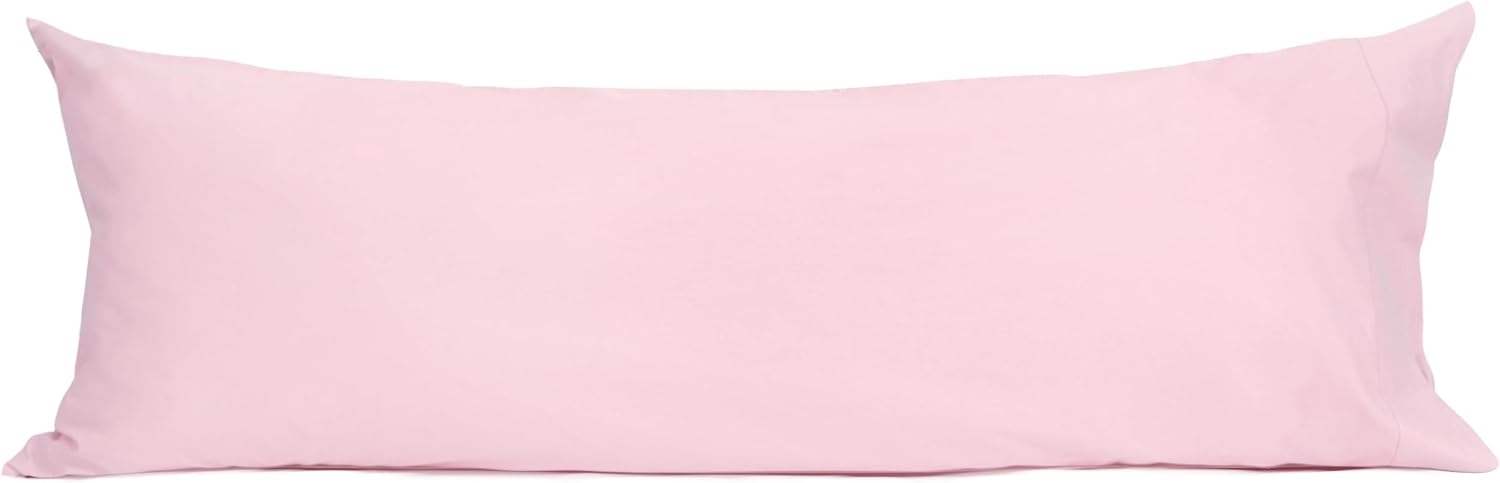 Sunflower Body Pillowcase 100% Cotton Long Pillow Cover/Case Envelope Closure 1 Pack, 20×54 inches Dark Pink, Soft and Breathable