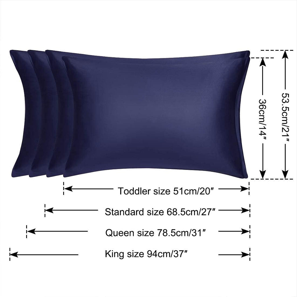 uxcell King Satin Pillowcase with Zipper, Super Soft and Luxury, Silky Pillow Cases Covers Set of 2, 21"x37", Navy