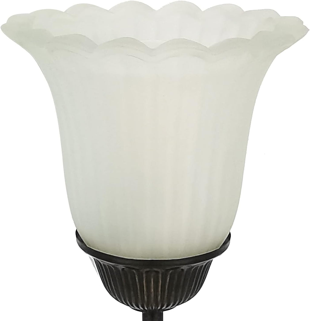 Touch Bedside Lamp with 2 USB Charging Ports, 3-Way Dimmable Nightstand Lamps, White Glass Shade Vintage Rural Leaf Lamp for Living Room…