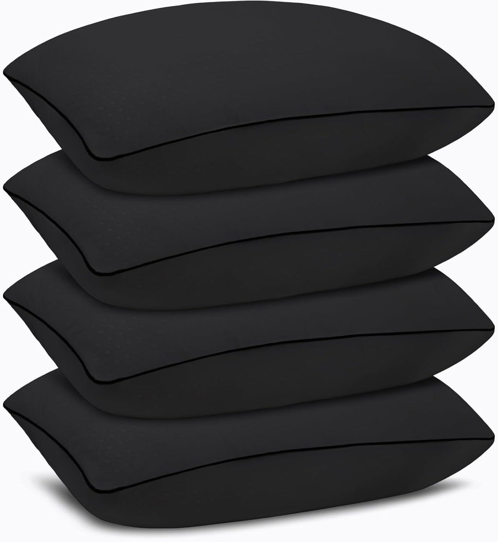 Higoom Queen Size Bed Pillows for Sleeping 4 Pack, Luxury Hotel Pillows, Comfortable and Supportive, Machine Washable, Suitable for Stomach, Bac…