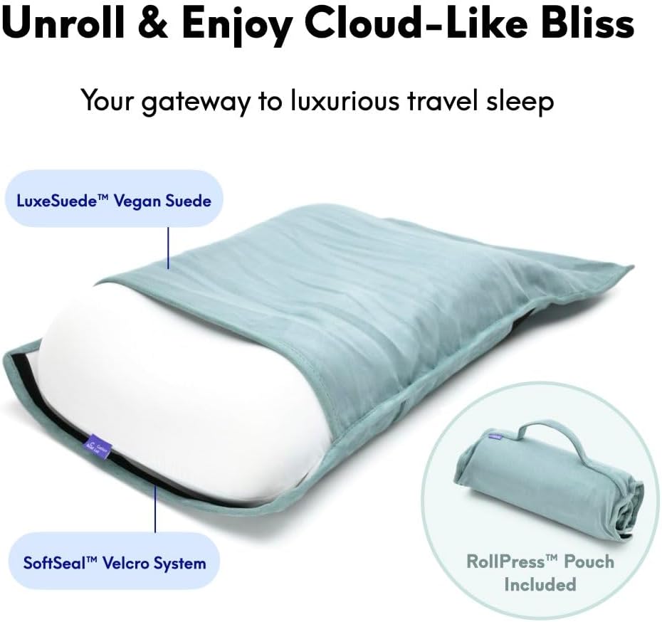Cushionlab Cushion Lab Travel Deep Sleep Pillow – Compact Memory Foam Neck Pillow for Sleeping, Portable Pillow for Hotels, Camping, Side &…