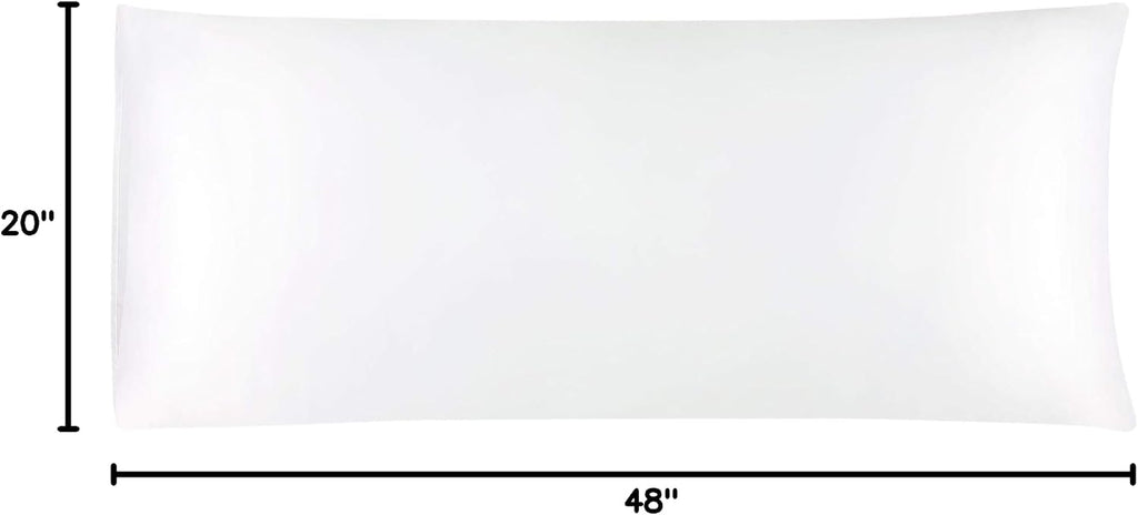 uxcell Body Pillow Cover, 20x48 Inch Snow White Silky Satin Body Pillowcases for Hair and Skin, Soft Cooling Smooth Pillow Case with…