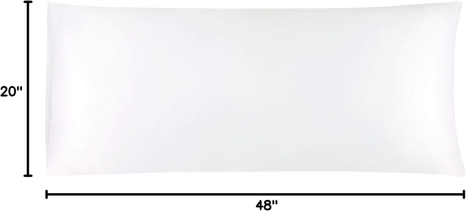 uxcell Body Pillow Cover, 20x48 Inch Snow White Silky Satin Body Pillowcases for Hair and Skin, Soft Cooling Smooth Pillow Case with…